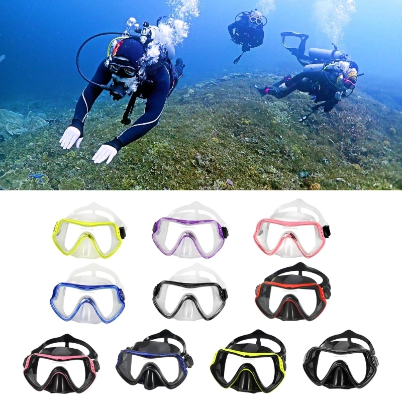 

Diving Mask Snorkeling Gear Adult Snorkel Mask Diving Goggle Silicone Skirt Tempered Glass Freediving Mask for Men Women