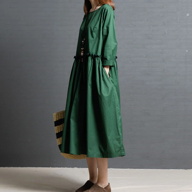 

Хлопковые льняные женские платья больших размеров 2022, летние винтажные женские платья до колена с рукавом до локтя, женские платья наивысше...