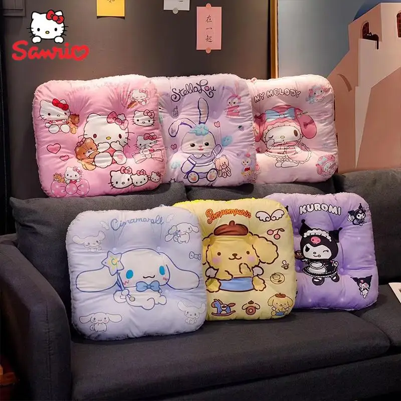 

Милая подушка Hello Kitty моя мелодия зимняя мультяшная плюшевая подушка Sanrio Cinnamoroll для спальни балкона теплый напольный коврик мягкий подарок