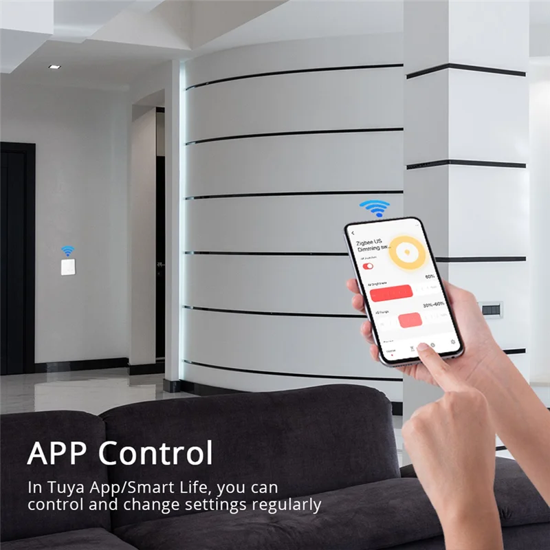 Фото Luckshopping Tuya Zigbee 3-бандовый диммер, переключатель света Tuya/Smart Life, приложение, дистанционное управление, стандартный переключатель США, ЕС, управление процентом №1