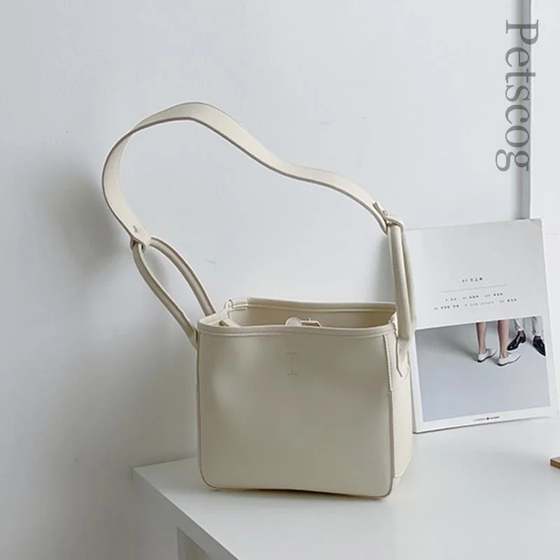 

Luxury Trend Women's Shoulder Bag White Square Bucket Bag Messenger Purse New Fashion Female Crossbody Bags 2023 Bolsas