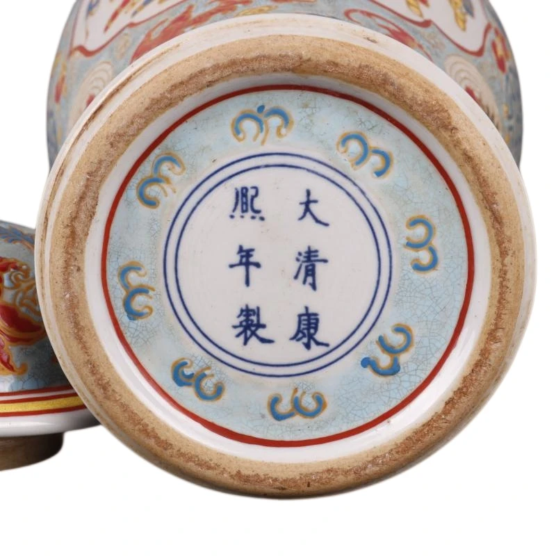 Династия Цин, Kangxi, светящийся в темноте фарфор, пастель, общий горшок, античный фарфор, коллекция украшений для дома (art.: 3920bf69a9f37) - 3920bf69a9f37
