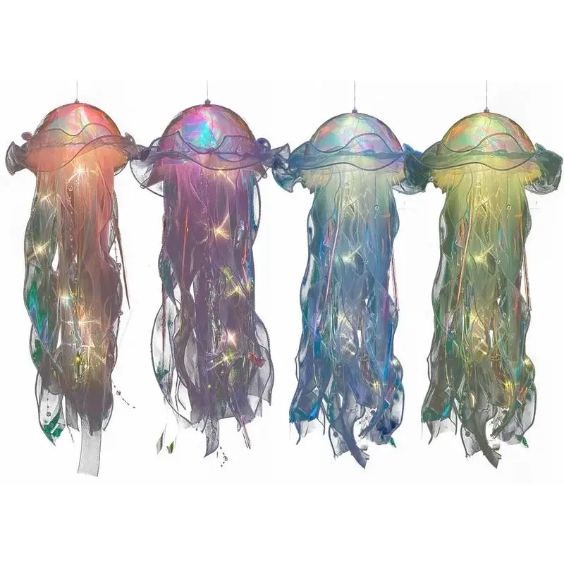 

Jellyfish Lantern Lamp Decoration Sea Creature Shape Handmade Lamp Jelly Fish Mood Lights For Living Room Bedroom GirlsRoom