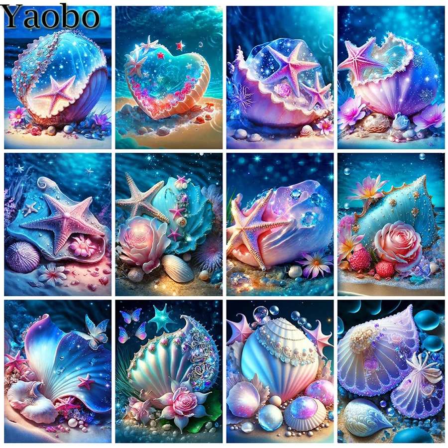 

5D DIY Diamond Painting Fantasy Starfish Shell Seaside Scenery Full Diamond Mosaic Embroidery Cross Stitch Kits Home Decor