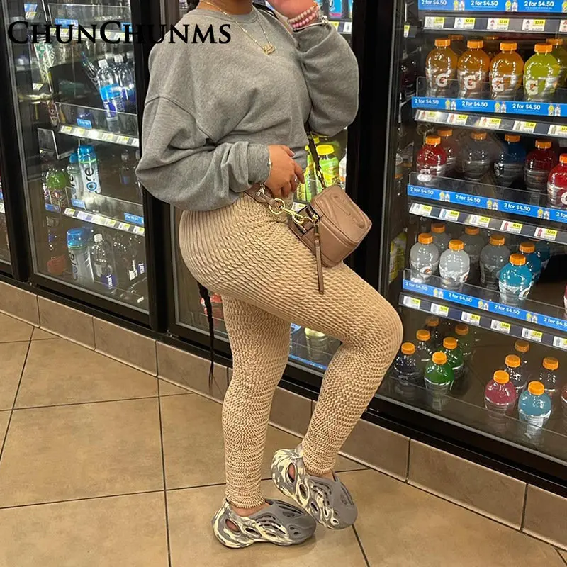 

Solid Casual High-waisted Tight-Fitting Sweatpants Woman Sexy Sport Elastic Stretch Pants Fitness Pencil Trouser 2023 Autumn