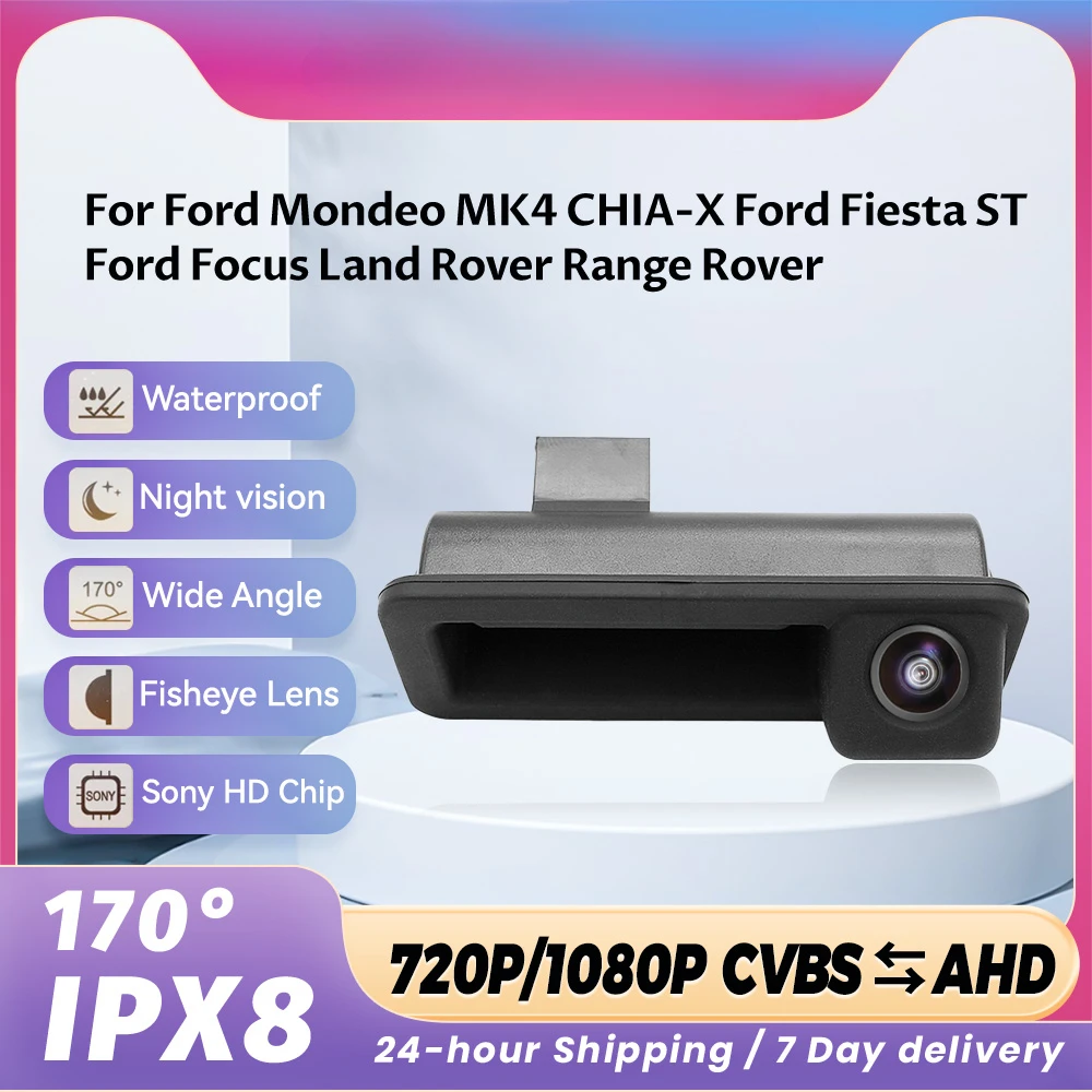 AHD 1080P Автомобильная камера заднего вида с ручкой багажника для Ford Mondeo MK4 CHIA-X Fiesta ST