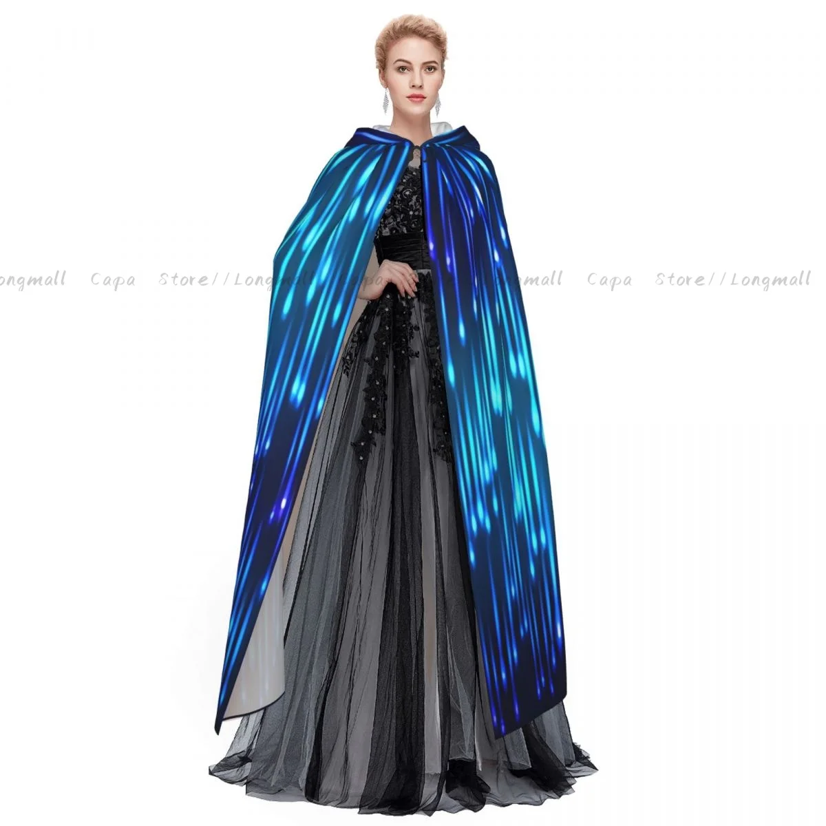 Взрослый Хэллоуин Абстрактный Космический Дождь На Синем Размытой Фон Плащ