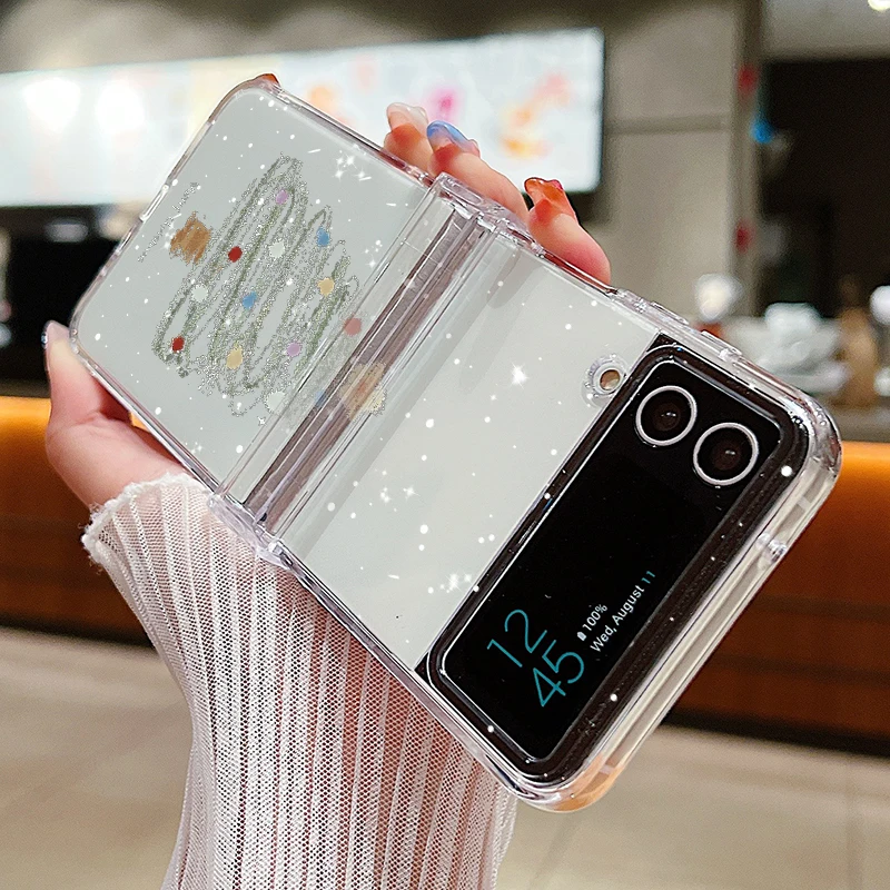 Рождественский чехол с принтом Санта-Клауса и лося на шарнирах для Samsung Galaxy Z Flip 6 5