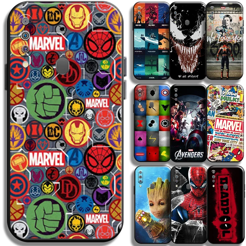

Marvel Captain America Iron Man Phone Case for Samsung Galaxy M30 M30S Back TPU Shell Carcasa funda Liquid Silicon Cases