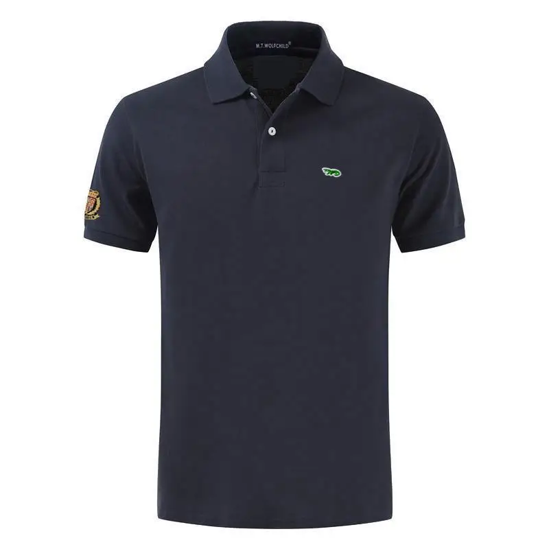 Мужская хлопковая рубашка с коротким рукавом воротником лацканами |