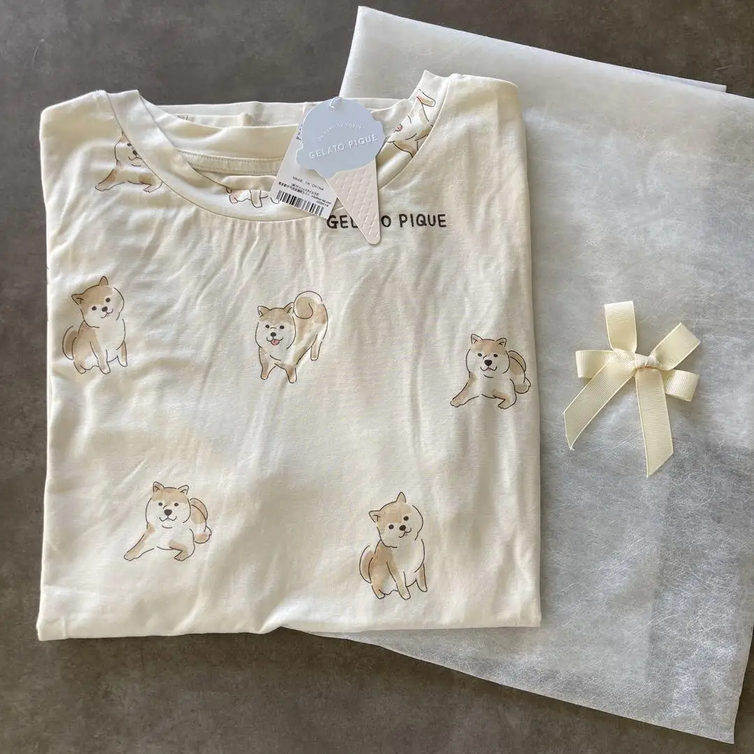 Room Wear Gelato Pique 2023 Summer New Women's Pajama Bottoms Shiba Inu Printed Elastic Lace Trousers Sleep Pwcp232240