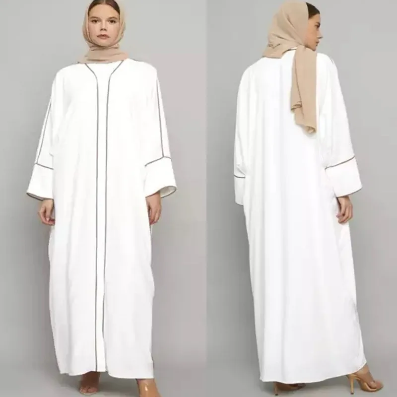 Open Abaya Muslim Women Eid Ramadan Cardigan Maxi Dress Turkey Dubai Kaftan Modest Loose Femme Islamic Arabic Robe Clothing Gown