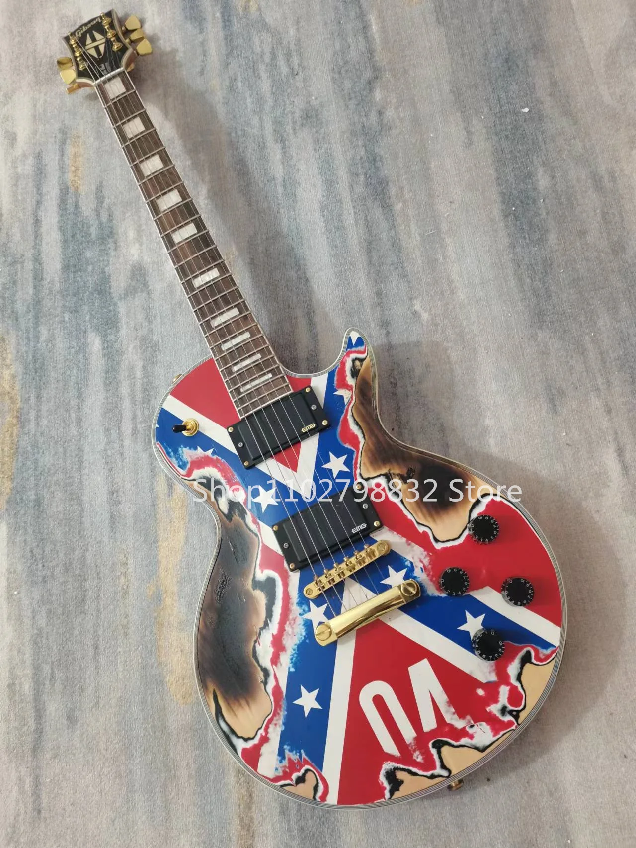 

Handmade Retro Electric Guitar, Gold Accessories, Rose Wood Fingerboard, 6 Strings, Free Shipping