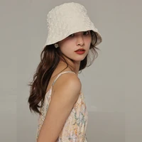 mueraa fashion women girls folds plaid bucket hats korean style spring summer solid color sun hats fishing caps vintage hats