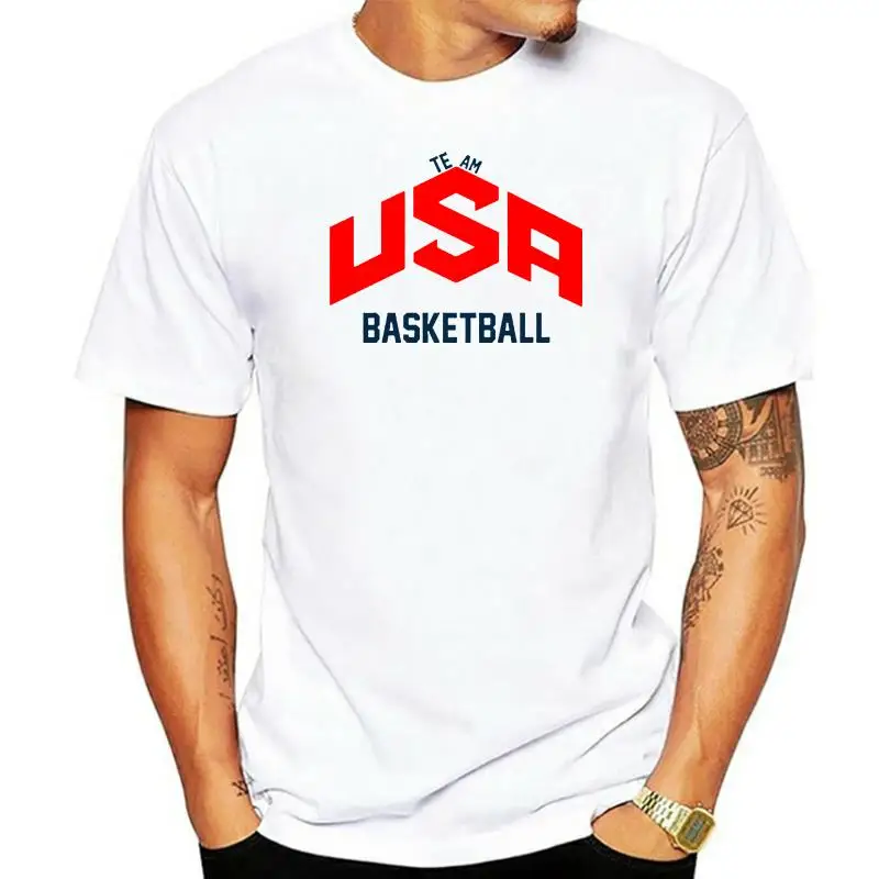 

New USA Basketball T-Shirt Men&ampWomen Black White Shirt 3