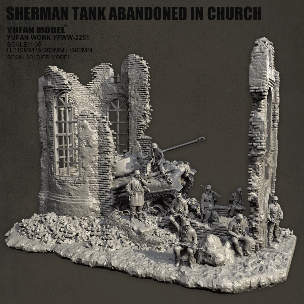 YUFAN MODEL1/35 фигурка солдата из смолы модель европейской сцены (солдат платформа 8+