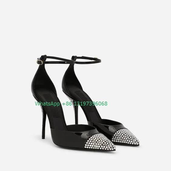 

Босоножки женские на высоком каблуке, пикантные туфли с острым носком, вечерняя Обувь, черные, размер 43, лето-осень