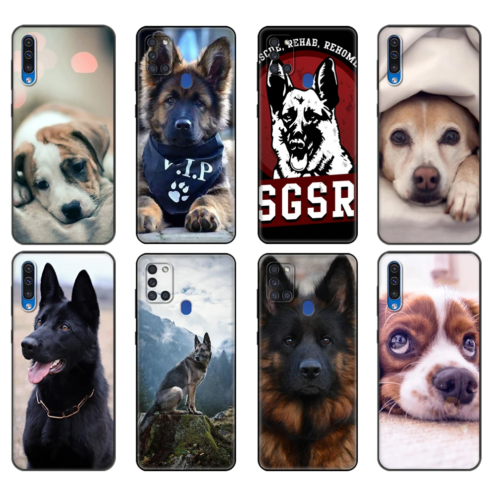 

Черный чехол из ТПУ для Samsung Galaxy A50 50S A30S A10 A01 A11 A21S A31 A41 A51 A71 M21 M30S S10 LITE, чехол для немецкой овчарки
