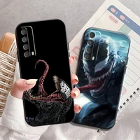 marvel venom phone case for huawei honor 7a 7x 8 8x 8c 9 v9 9a 9x 9 lite 9x lite liquid silicon coque back black funda