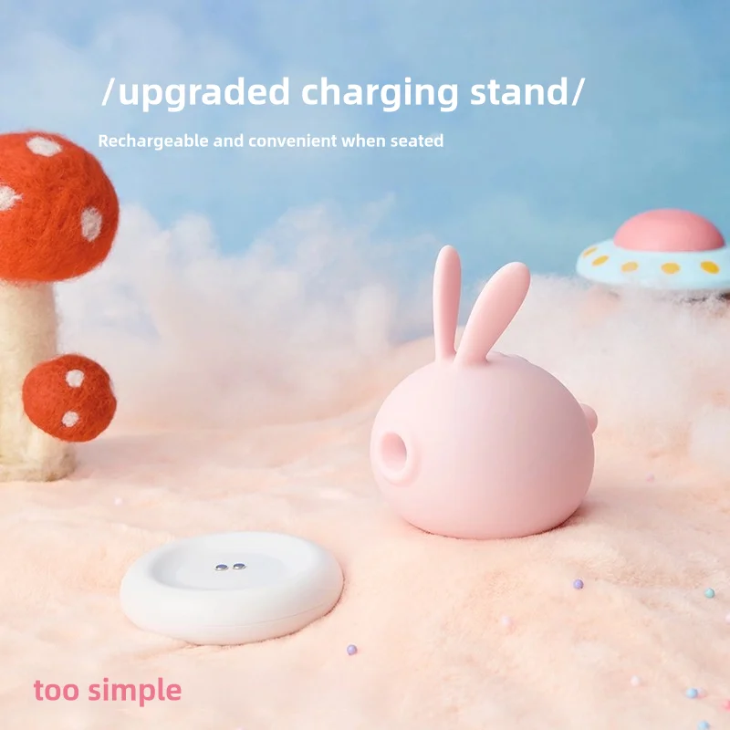 Kistoy Too Simple Cute Rabbit Massager-Сосающий вибратор Секс-игрушка для женщин-вибраторы для точки G Стимулятор клитора для пары (art.: 3920caedca16e) - 3920caedca16e
