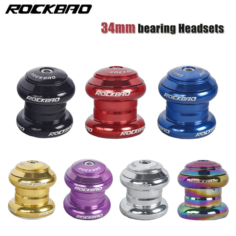 Фото Велосипедная гарнитура ROCKBAO-MTB, герметичная крышка с 2 подшипниками, детали для горного велосипеда из сплава, вынос вилки без резьбы, 34 мм, 28,6 мм №1