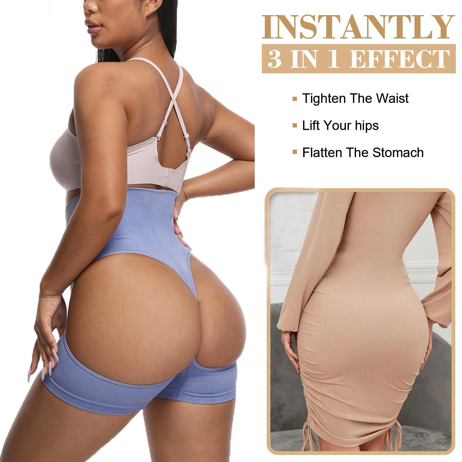 Женские Корректирующие трусики для подтяжки ягодиц утягивающие бедра бесшовные