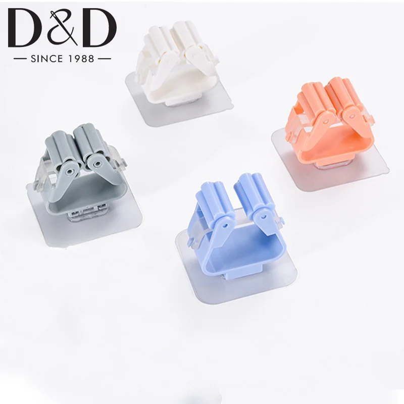 

1Pcs Wall Mounted Mop Organizer Holder Brush Broom Hanger Home Storage Rack Bathroom Suction Hanging Pipe Hooks Household Tools