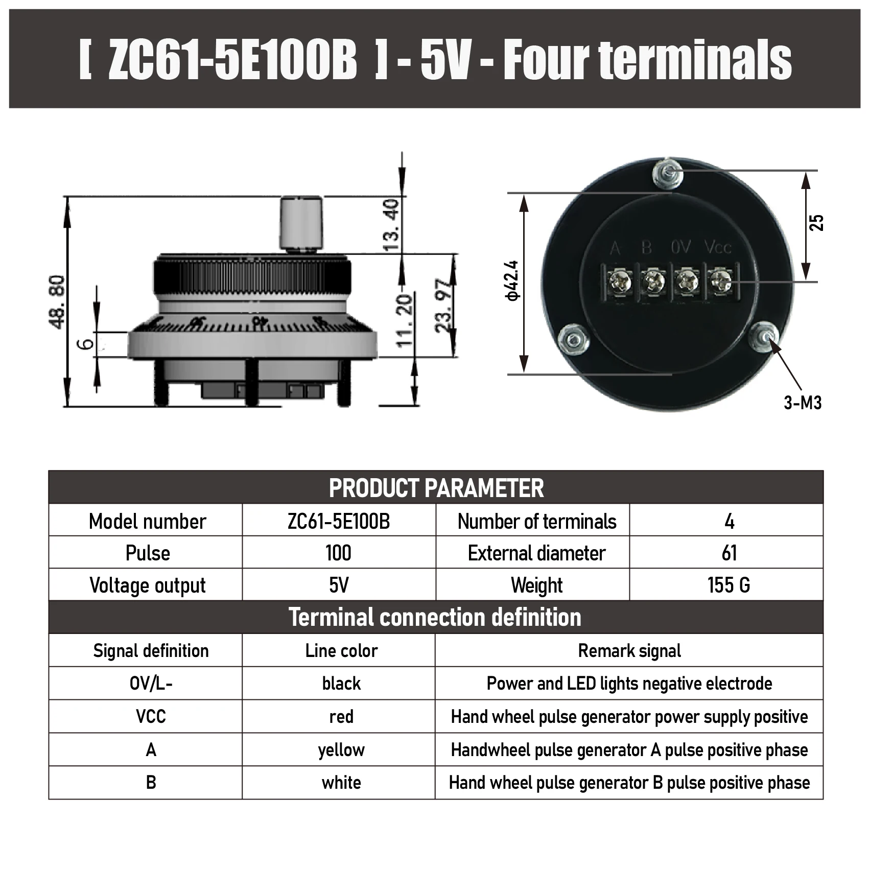 

Маховик Пульсер 61 мм 25 импульсов 5-24 В