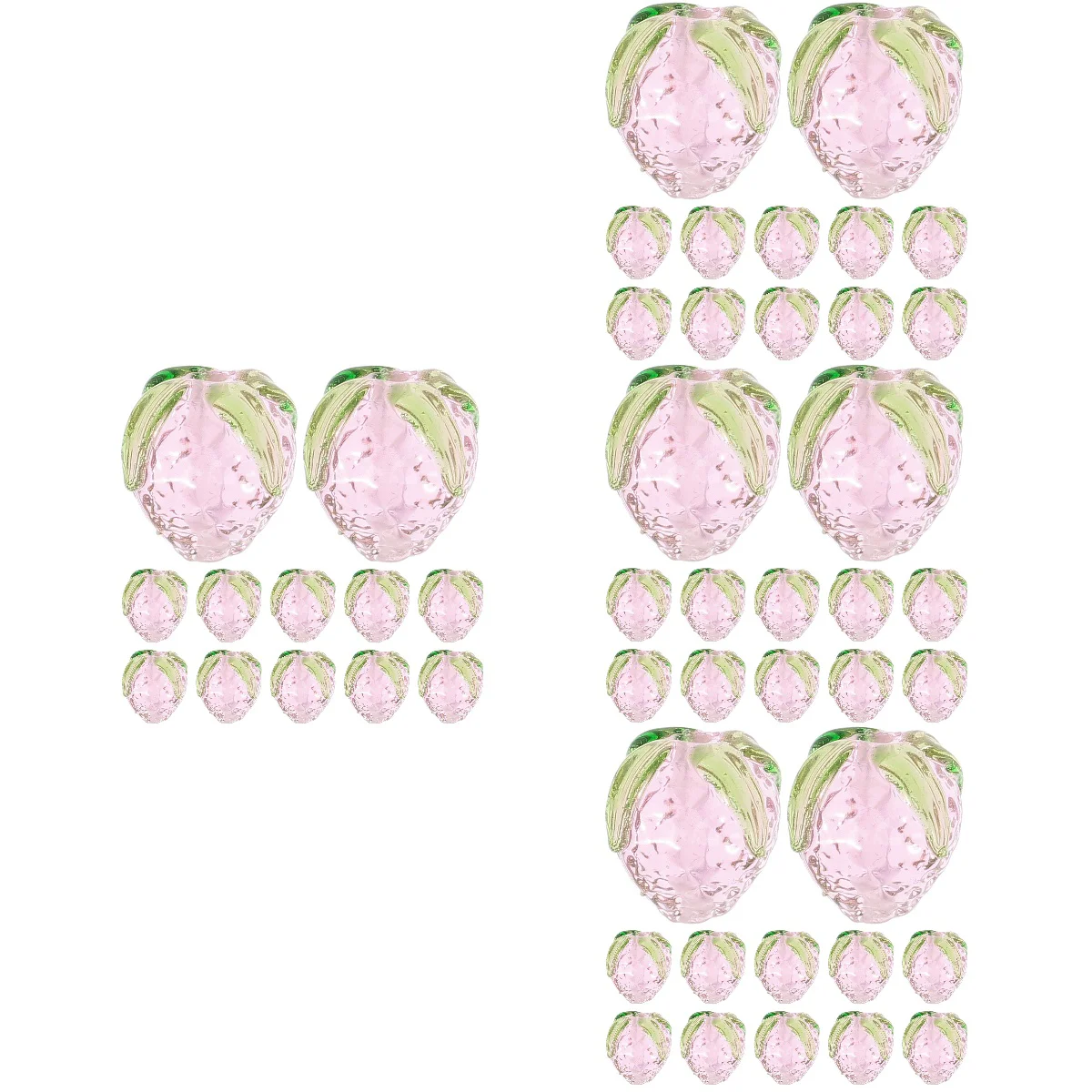 

64 Pcs Glass Strawberry DIY Making Accessory Small Pendant Bangle Charms Jewelry Pendants Amulet