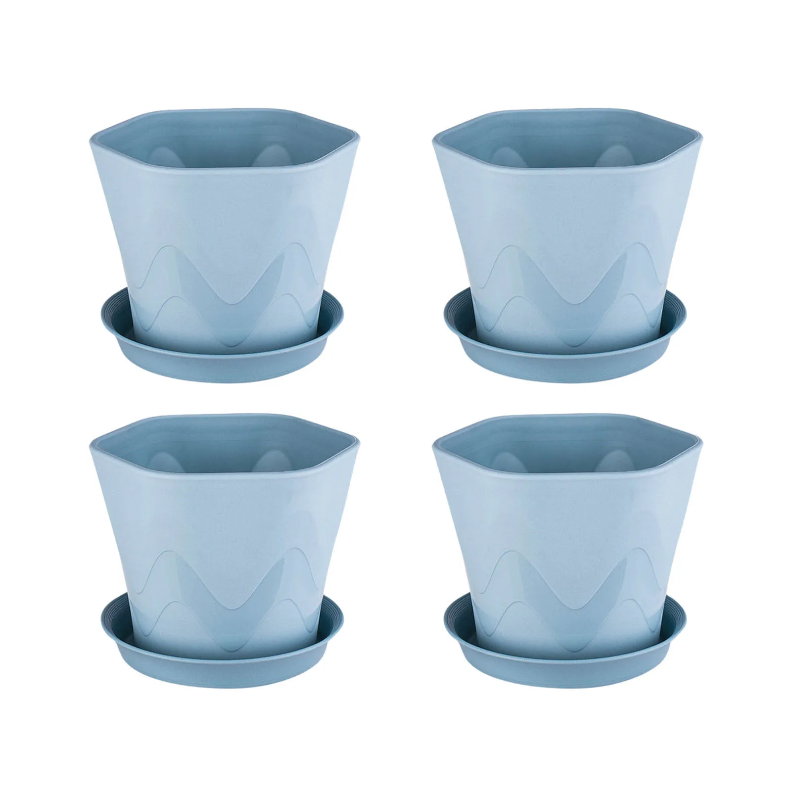 

Горшки для растений с дренажными отверстиями и блюдцем, 4 шт.