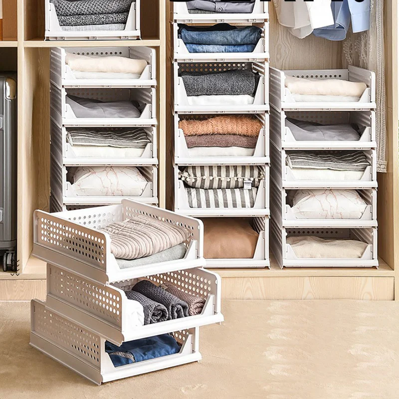 

Foldable Clothes Organizer Wardrobe Storage Drawer Closet Layered Box Separator Partitions Rack Kitchen Bathroom Shelf Organiser