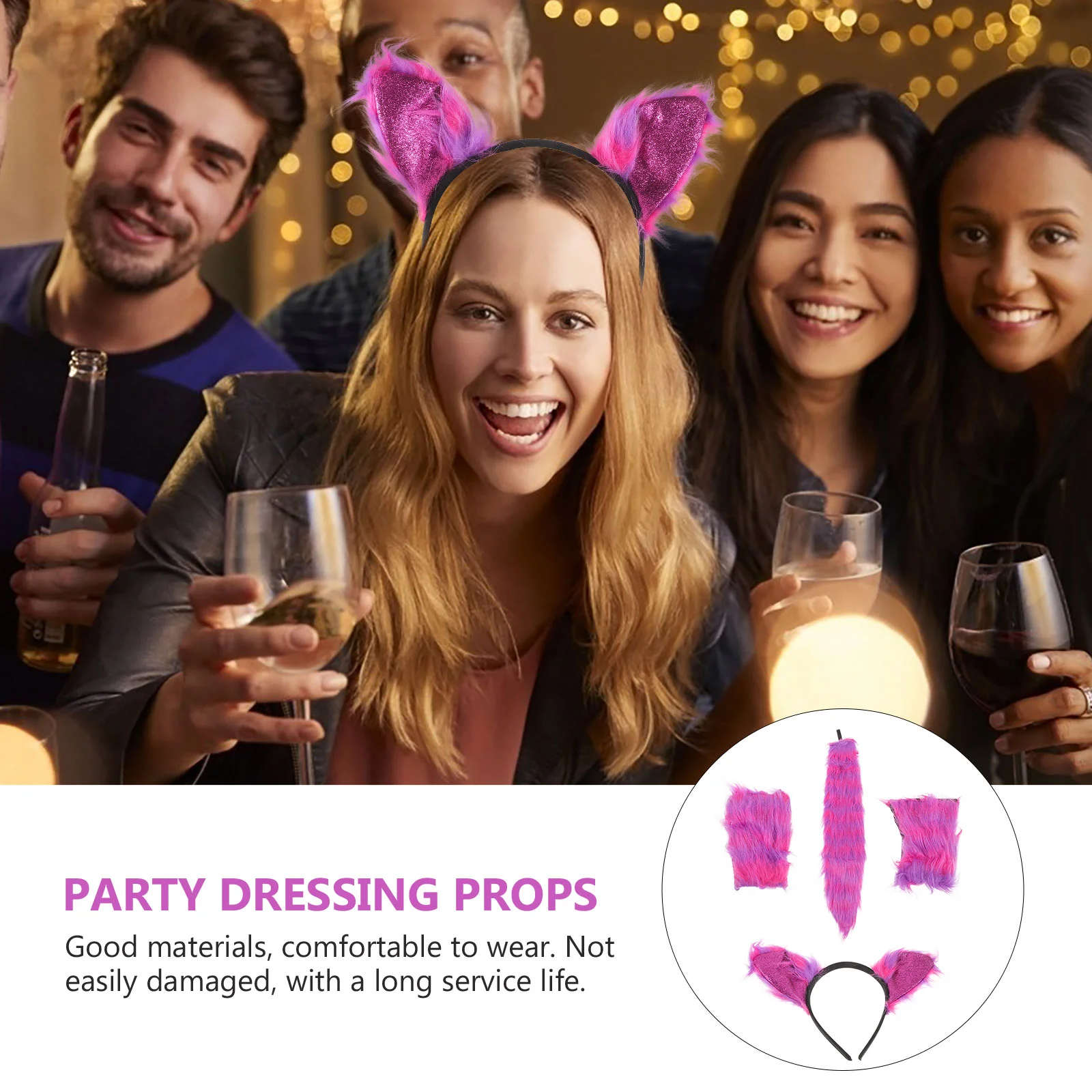 Повязка на голову с ушками животных аксессуары для волос повязка Хэллоуин