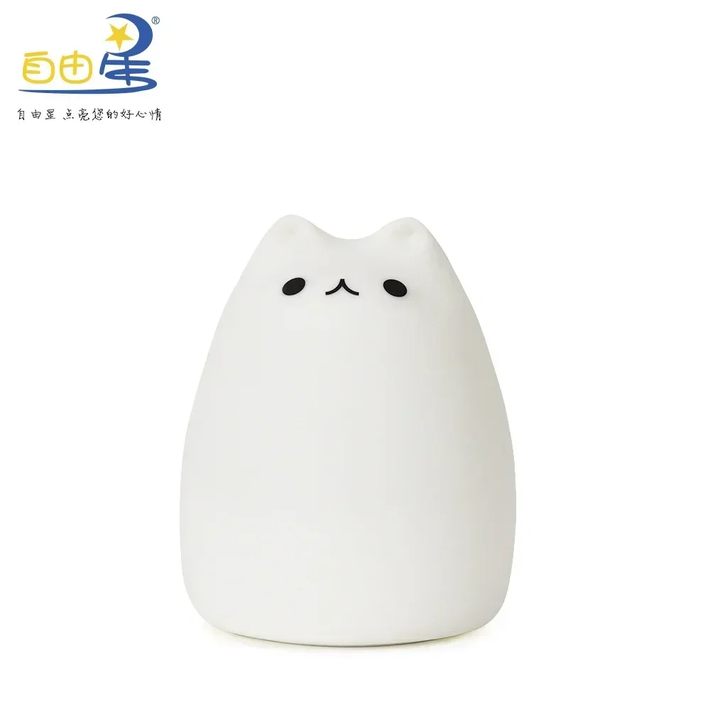 Популярная силиконовая лампа в виде кошки настольная с питанием от USB милый