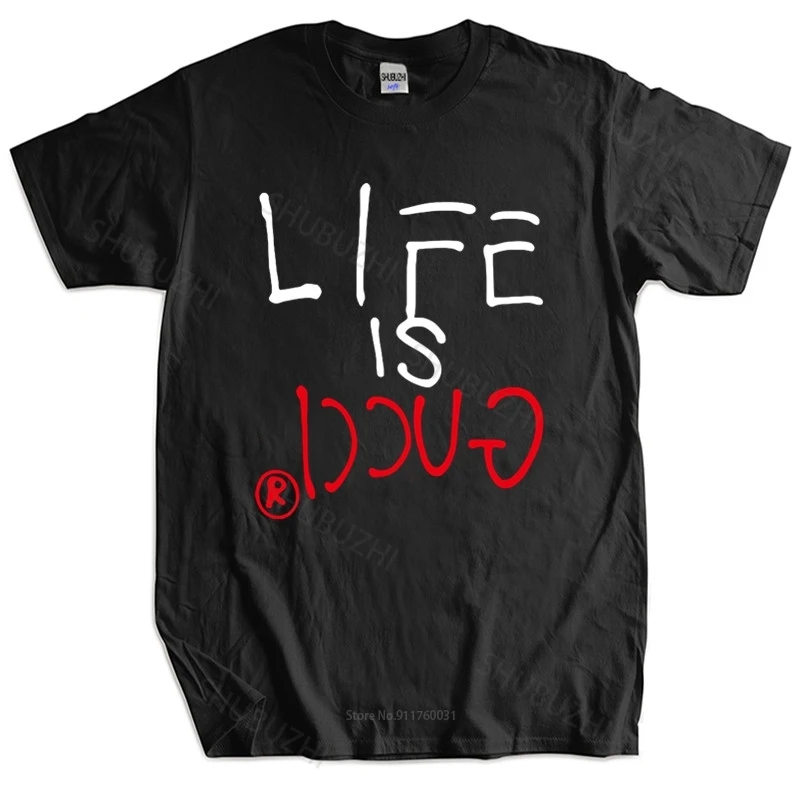 

Men Cotton T Shirt Summer Tops Men Tshirt Summer Cotton Short Sleeve T Shirt Life Is Shirt Brand Homme Black T-shirt
