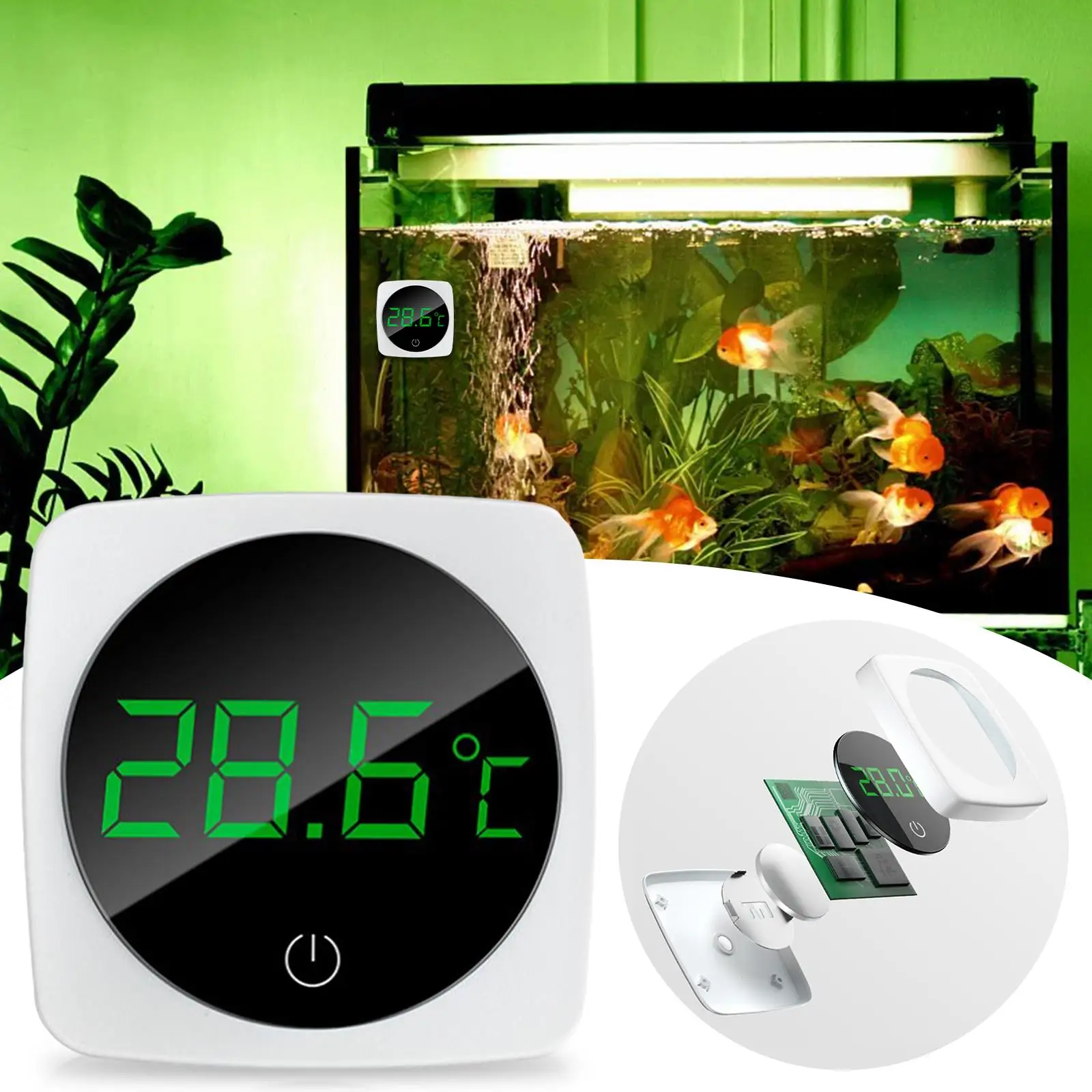 

Fish Tank Thermometer LCD Display °C Temperature Gauge for Terrarium