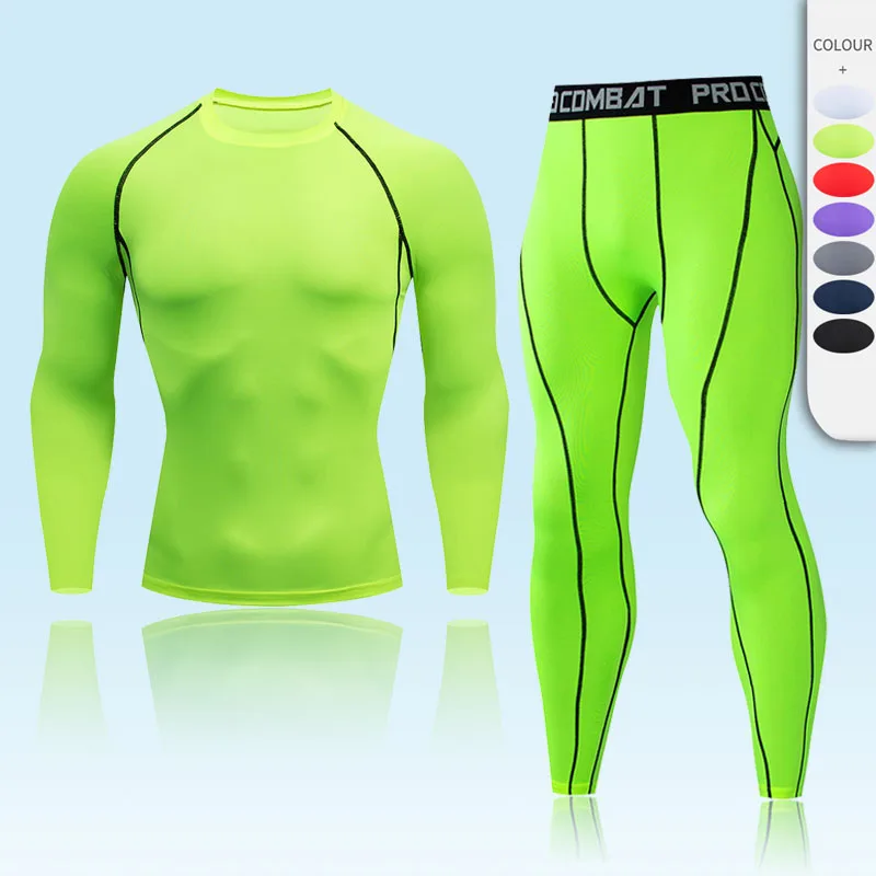 

Thermal Underwear Men's Fitness Underwear Sweat Quick Dry Tight Compression Shirt Rashgarda Long Johns Jogger Sports Suit