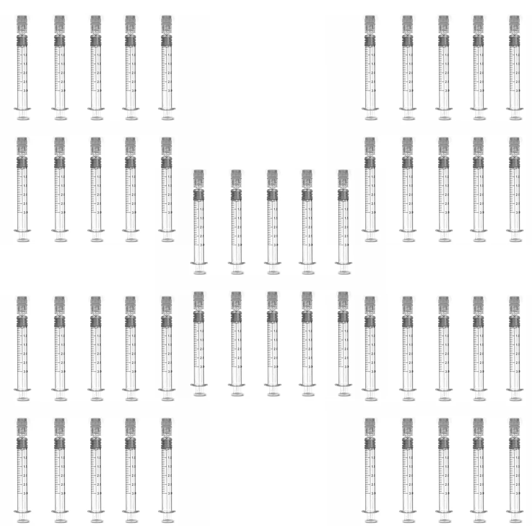 

50 Pcs 3Ml Borosilicate Glass CBD Oil Luer Lock Prefillable Syringe for Hemp,CBD Oils Distillate,E Juices,Liquids