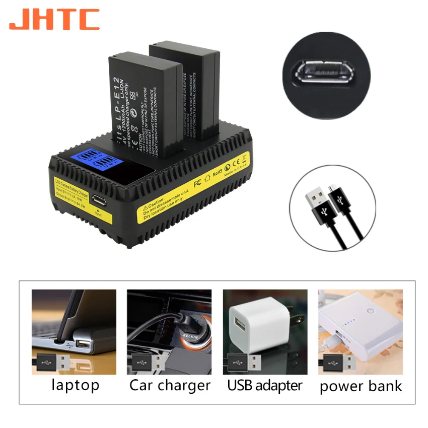 LP-E12 LP E12 Зарядное устройство для камеры Canon EOS M Rebel SL1 100D M2 M10 LPE12 Batterie