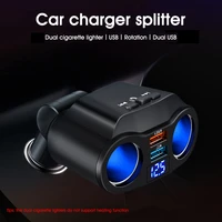 cigarette lighter splitter 90w 12v24v compatible bluetooth usb car charger 2 sockets with led voltage display