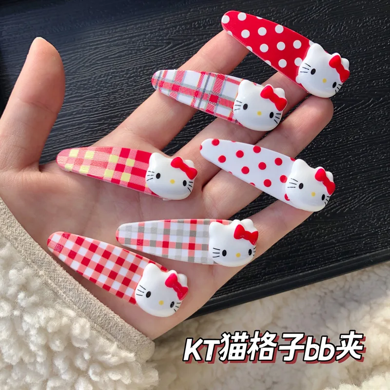 

2Pcs Kawaii Hellokittys Sanrioed Accessories Cartoon Cute Kt Cat Card Issuance Hairpin Headdress Bangs Clip Bb Clips Girls Gift