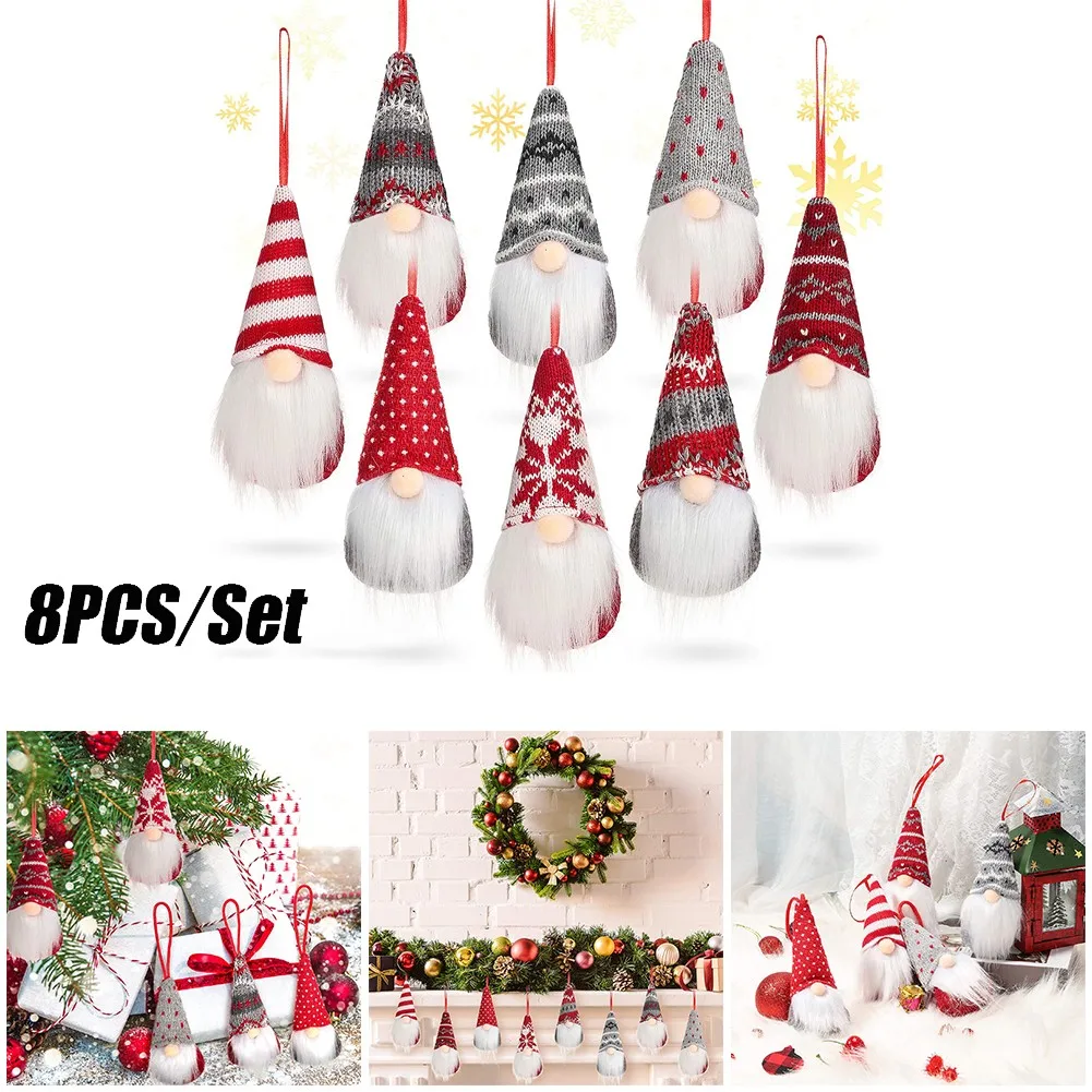 

Happy New Year Christmas Gnomes Plush Faceless Doll Santa Doll Navidad Dwarf Elf Decoration Christmas Tree Pendant Ornaments