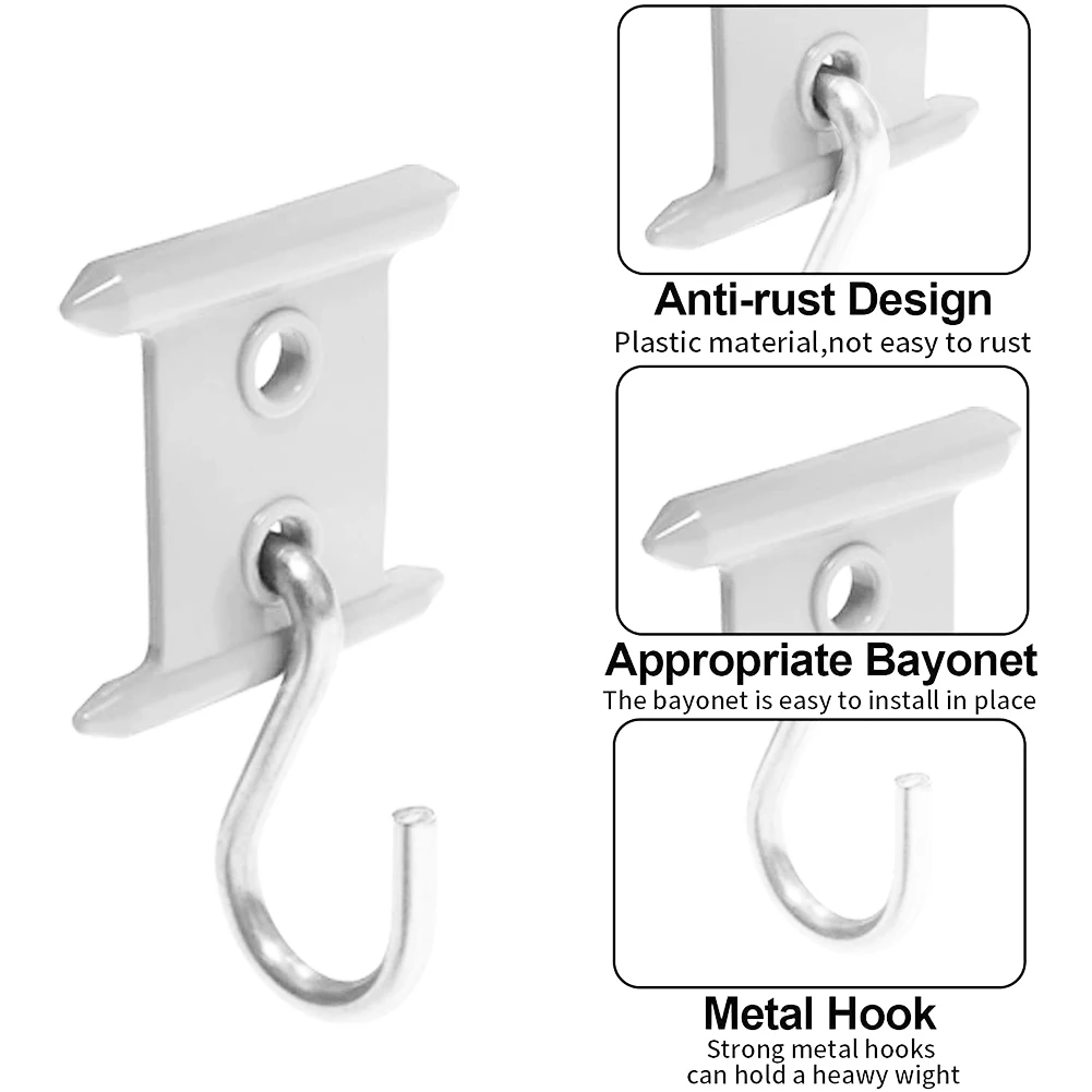 

8 шт. крючки для тента для кемпинга с S-образными зажимами, вешалки для палатки на колесах, яркие вешалки для фургона, кемпера, белые прочные а...