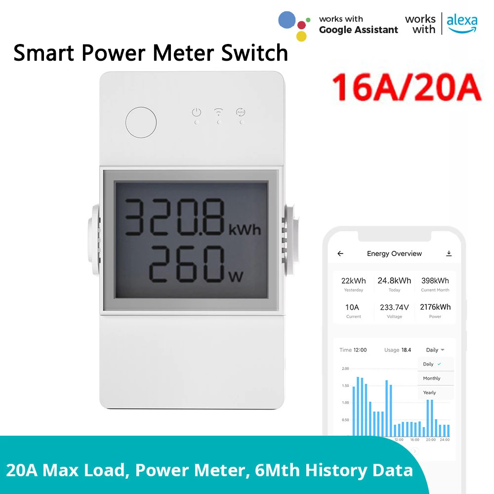 

Умный выключатель для измерения мощности, 16 А/20 А