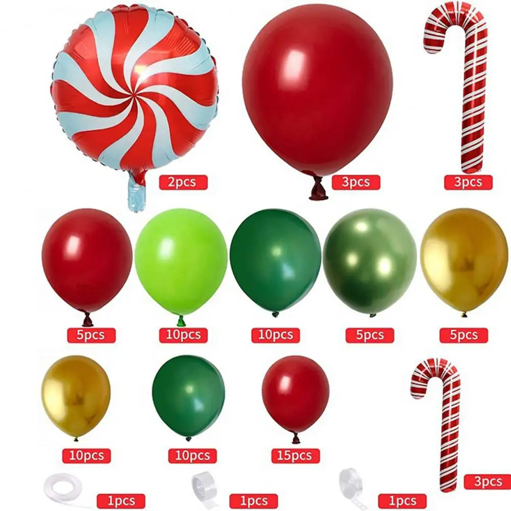 

1 Набор практичных воздушных шаров, арка, новогодний прочный Рождественский шар без резкого запаха, рождественские воздушные шары, украшение