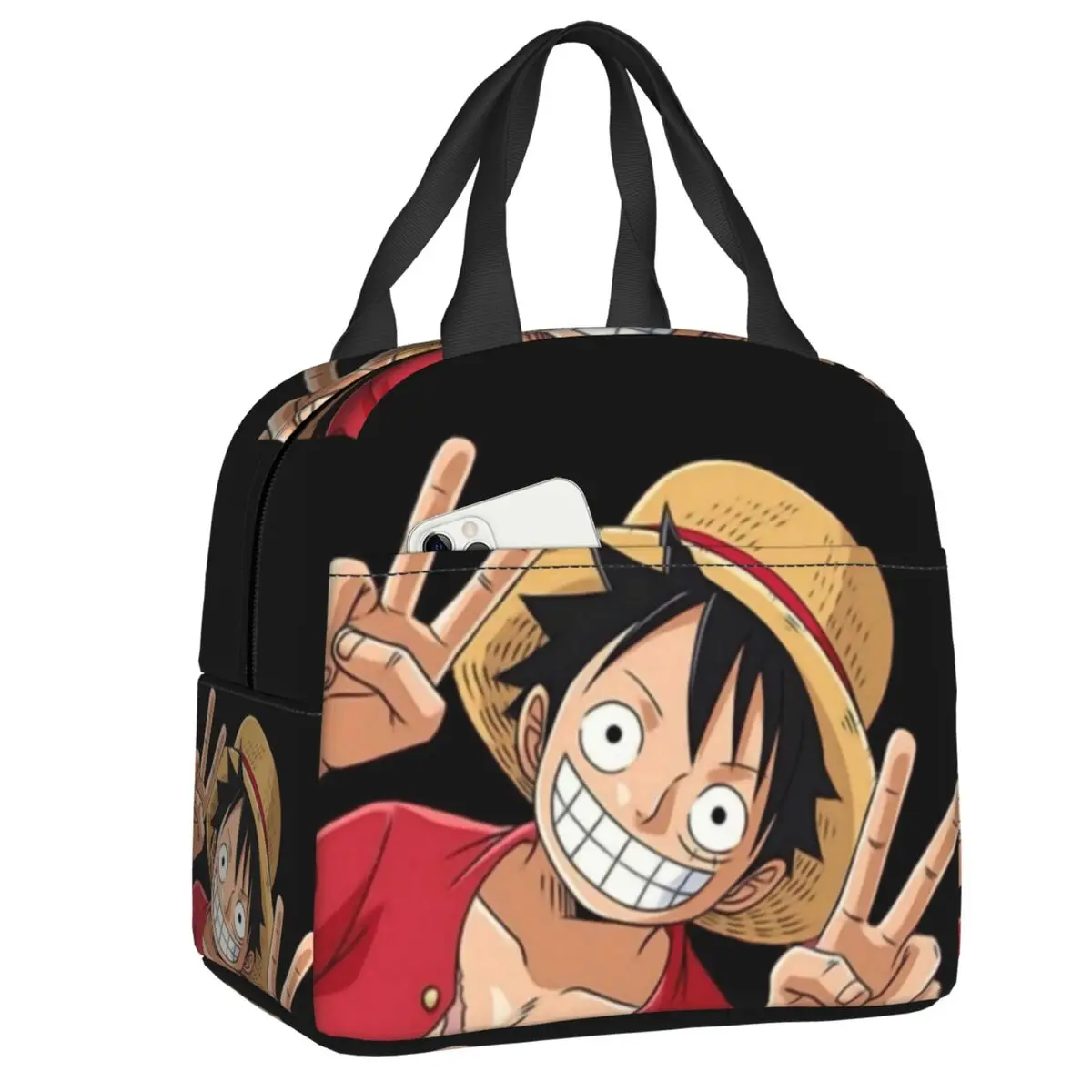 

Пиратский Луффи цельный Ланч-бокс, термоохладитель, пищевая изолированная сумка для обеда для женщин, школьная работа, пикник, многоразовые сумки-тоут