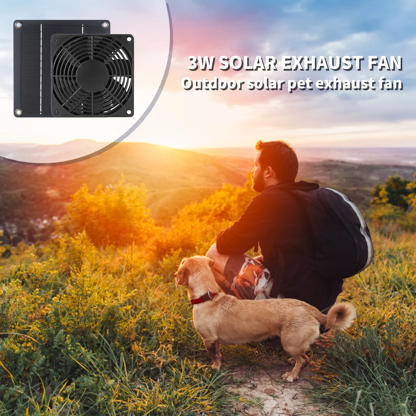 

Solar Ventilation Fan with 3W Monocrystalline Silicon Solar Panels for Promoting Healthy Air Circulation