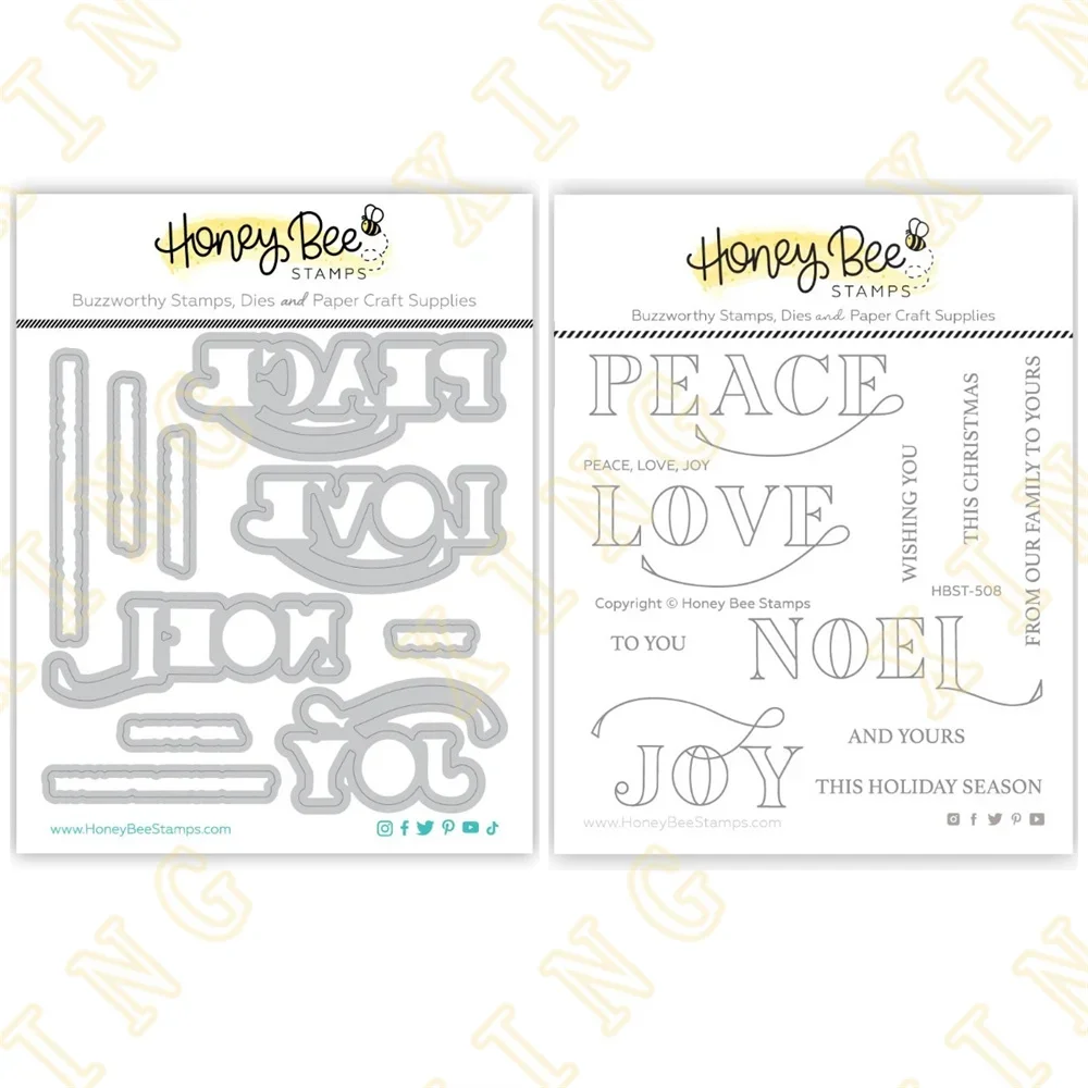 

Christmas Peace Love Joy Metal Cutting Dies and Clear Stamps for DIY Scrapbook Stamps Album Craft Paper Card Decoration Die Cut