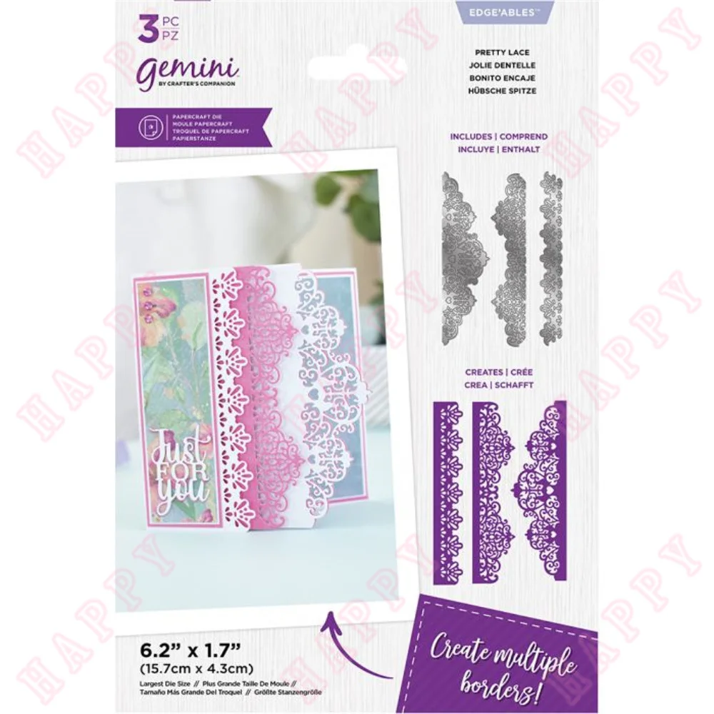 

2022 New Metal Cutting Dies Pretty Lace Decoration For DIY Scrapbook Diary Album Paper Craft Template Card Embossing Handcraft
