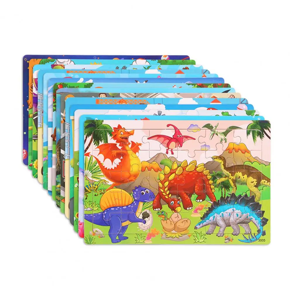 

Children's Puzzle Entertainment Exercise Cognition Skills Intellectual Development Dinosaur Animal School Bus Jigsaw Puzzle Toy