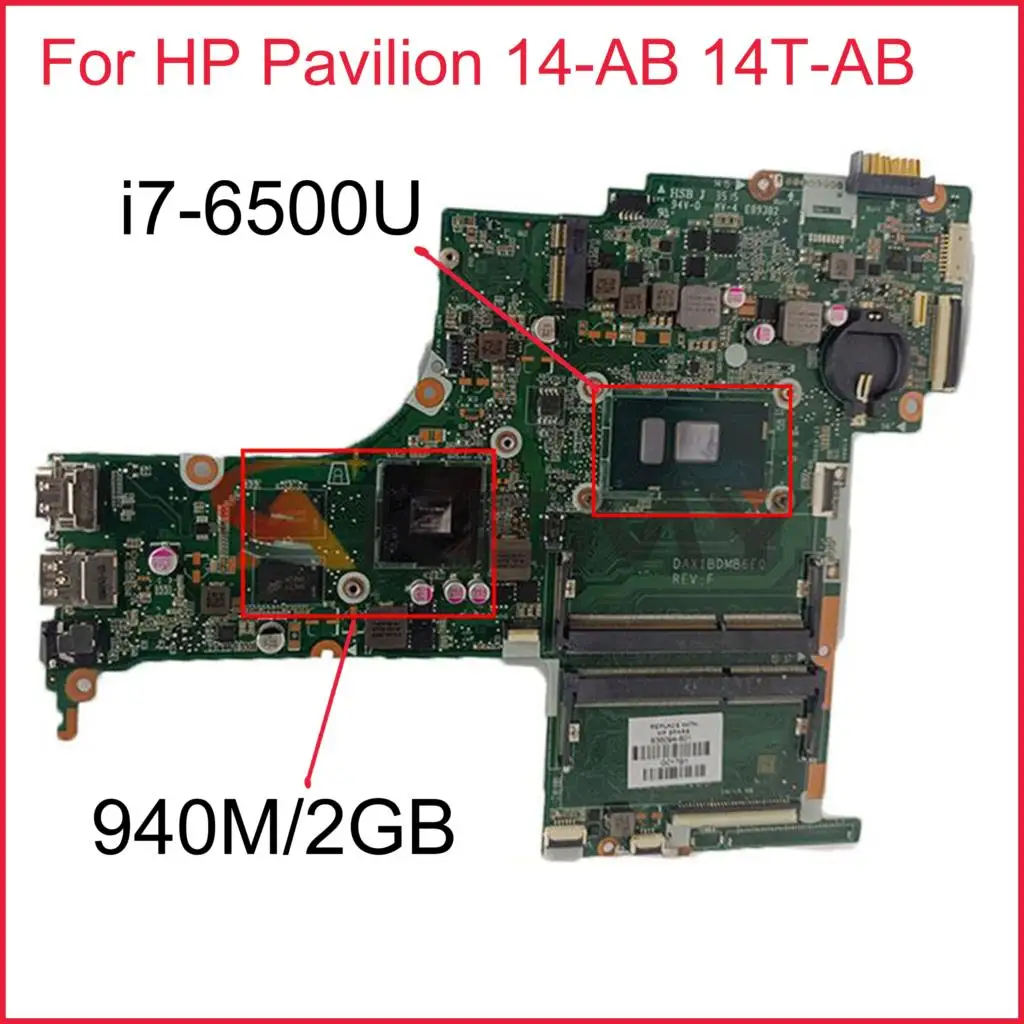 Материнская плата DAX1BDMB6F0 X1BD для ноутбука HP Pavilion 14-AB 14T-AB 810335-601 810335-501 810335-001 со
